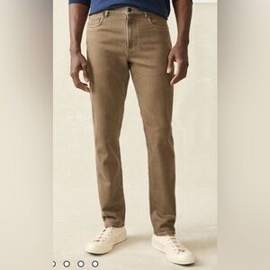 Faherty Stretch Terry Pants Driftwood Brown‎ 42x32 NWT